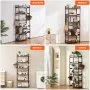 VEVOR Metal Bookshelf, 6-Tier Industrial Bookshelf, Tall Wide Rustic Vintage Storage Bookcase with Open Shelves, Freestanding Display Shelving Unit Storage Rack, for Living room, Bedroom & Office