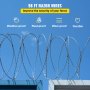 VEVOR Razor Wires, 98ft Razor Barbed Wire 2 Coils, 49 ft Per Roll Razor Wire Fencing Razor Fence, Razor Ribbon Barbed Wire Galvanized Steel Razor Wire Fence, Rolls Razor Useful Protection for Garden