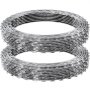 VEVOR Razor Wires, 98 ft Razor Barbed Wire, 2 Rolls Razor Wire Fencing Razor Fence, Razor Ribbon Barbed Wire Galvanized Razor Wire Fence, Rolls Razor for Garden