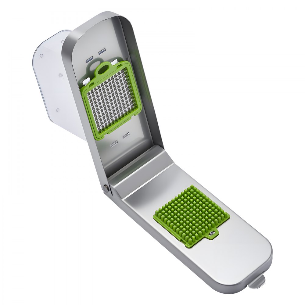 VEVOR Vegetable Chopper, Food Veggie Cutter with 3 Stainless Steel Blades, Onion Slicer with Container, Salad Potato Dicer Kitchen Gadgets & Essentials Home Appliances Tools for Easy DIY, Silver