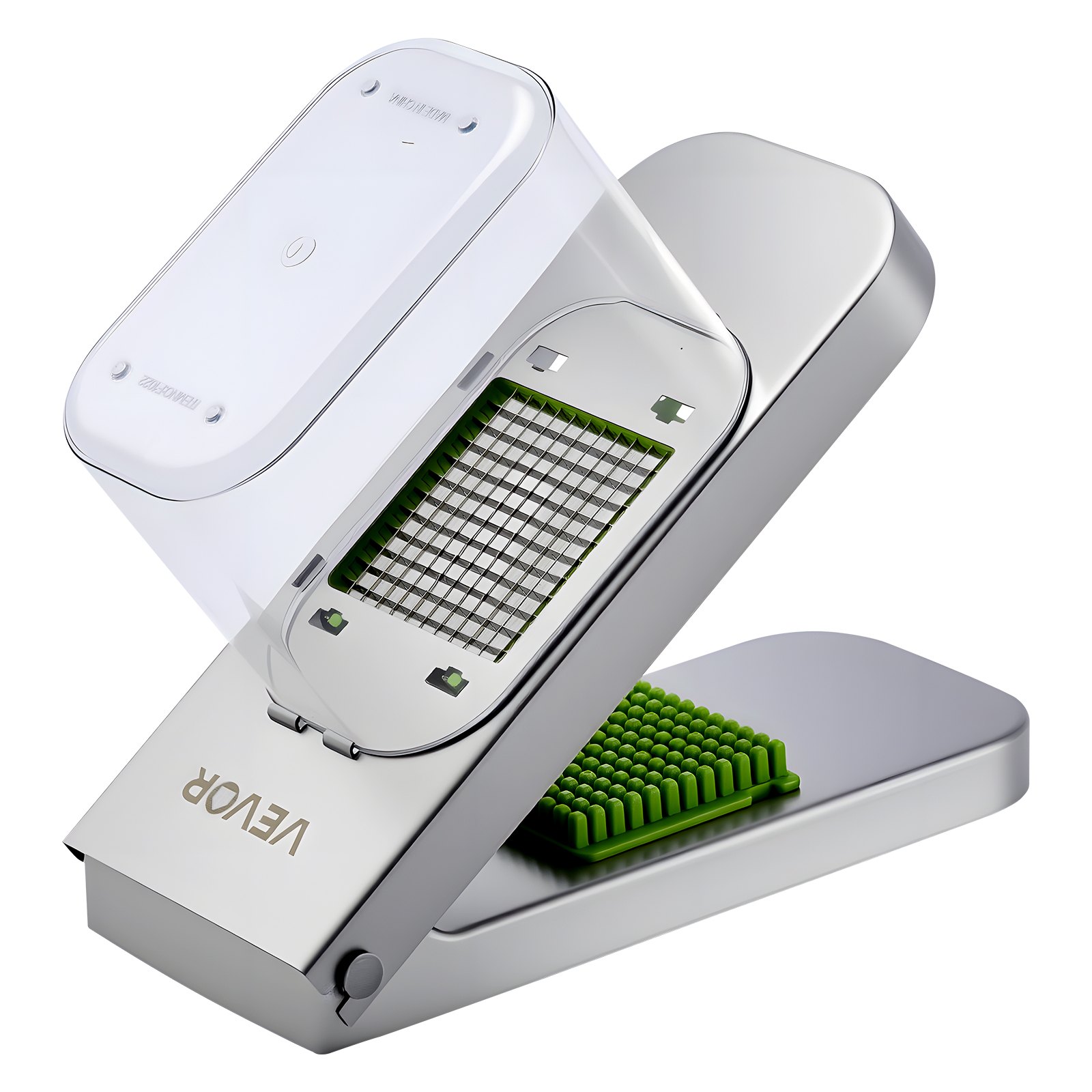 VEVOR Vegetable Chopper, Food Veggie Cutter with 3 Stainless Steel Blades, Onion Slicer with Container, Salad Potato Dicer Kitchen Gadgets & Essentials Home Appliances Tools for Easy DIY, Silver