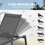 VEVOR Chaise Lounge Chairs Outdoor, Aluminum Patio Lounge Chairs with Adjustable 5-Position, Folding Pool Lounge Chairs Recliner and Full Flat Tanning Chairs for Patio, Beach, Pool, Dark Grey, 2 pcs