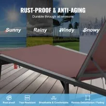 VEVOR Chaise Lounge Chair Outdoor Patio Lounge Chair Adjustable 5-Position 2 pcs