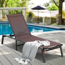 VEVOR Chaise Lounge Chair Outdoor Patio Lounge Chair Adjustable 5-Position 2 pcs