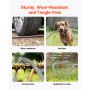 VEVOR Metal Garden Hose 200 ft, Rust Proof Stainless Steel Water Hose, Heavy Duty Backyard Hose with 10 Function Nozzle, No-Kink & Flexible Water Pipe, Lightweight Metal Hose for Yard, Outdoor