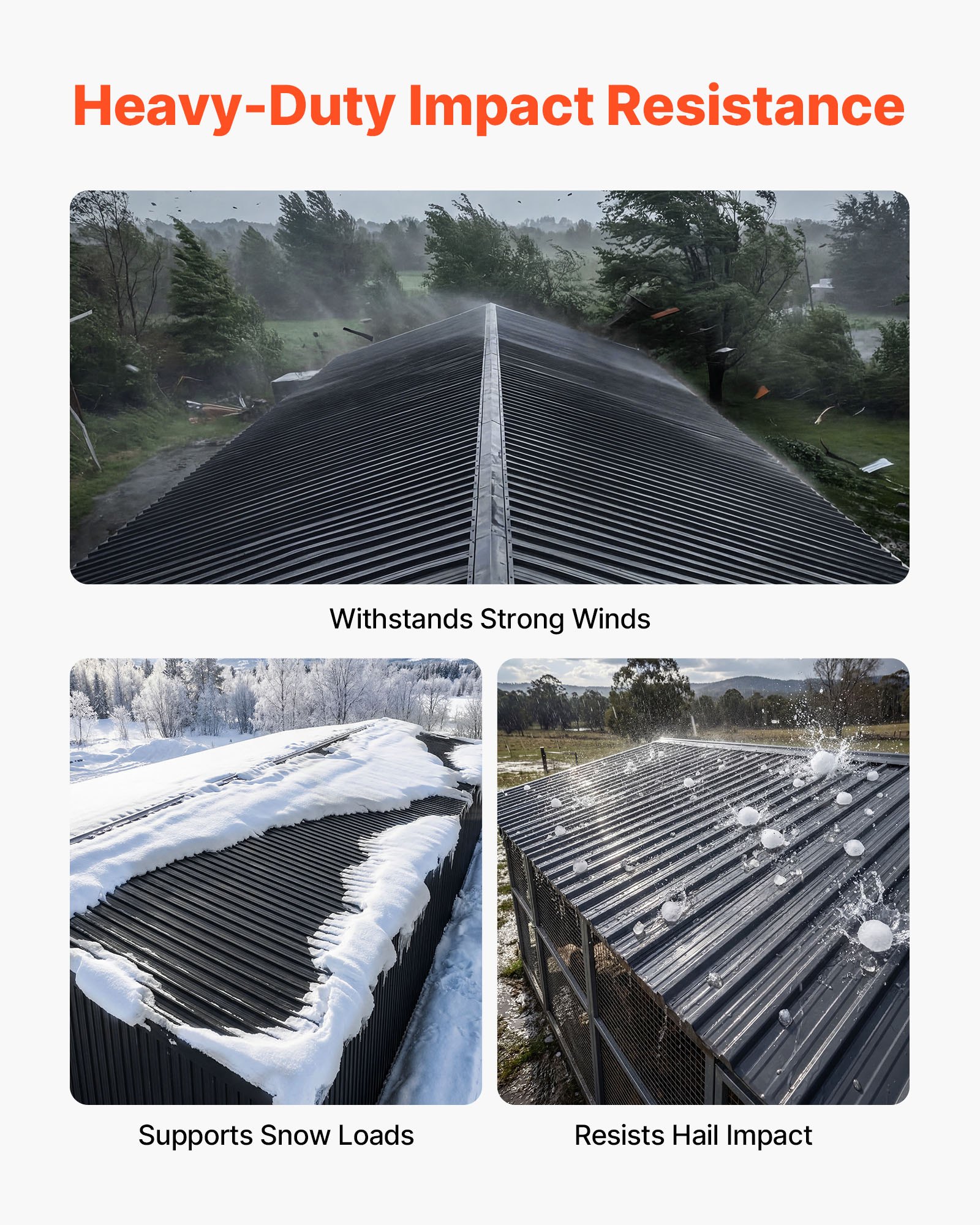 VEVOR Metal Roof Panels, 25Pcs 16.35 sq.m Galvanized Steel Roofing Panels, High Impact Corrugated Tin Gazebo Top with Screws, Gloves, Heavy Duty for Gazebos, Chicken Coop Sheds Stables Patio, Black