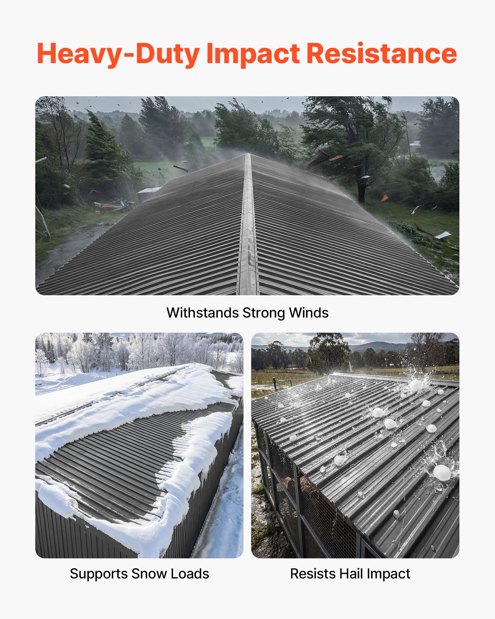 VEVOR Metal Roof Panels, 25Pcs 16.35 sq.m Galvanized Steel Roofing Panels, High Impact Corrugated Tin Gazebo Top with Screws, Gloves, Heavy Duty for Gazebos, Chicken Coop Sheds Stables Patio, Gray