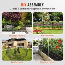 VEVOR Animal Barrier Fence 19 Pack, 43cm(H) x27.94cm(L), Underground Decorative Garden Fencing with 1.5 Inch Spike Spacing, Metal Dog Fence for the Yard and Outdoor Patio
