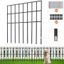 Gard de grădină VEVOR, gard fără săpat 17 inchi (înălțime) x 13 inchi (l) gard barieră pentru animale, gard decorativ subteran de grădină cu distanță de 1,5 inchi, gard metalic pentru câini pentru curte și terasă în aer liber, pachet de 10