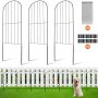 Gard de grădină VEVOR, gard fără săpături 24 inchi (H) x 13 inchi (L) Gard barieră pentru animale, gard decorativ subteran de grădină cu distanță de 2 inchi, gard metalic pentru câini pentru curte și terasă în aer liber, pachet de 28