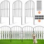 VEVOR Garden Fence, No Dig Fence 24''(H)x13''(L) Animal Barrier Fence, Underground Decorative Garden Fencing with 2 inch Spike Spacing, Metal Dog Fence for the Yard and Outdoor Patio, 28 Pack