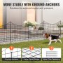 VEVOR Garden Fence, 36.6in(H) x12ft(L) Animal Barrier Fence, Underground Decorative Garden Fencing with 2.5 Inch Spike Spacing, Metal Dog Fence for The Yard and Outdoor Patio, 5 Pack