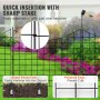 Gard de grădină VEVOR, gard fără săpat 36,6 inchi (înălțime) x 29,5 inchi (l) gard pentru barieră pentru animale, gard de grădină decorativ subteran cu distanță de 2,5 inchi, gard metalic pentru câini pentru curte și terasă în aer liber, pachet de 5