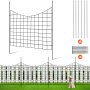 VEVOR Garden Fence, 75×93 cm Animal Barrier Fence, Underground Decorative Garden Fencing with 6.38 cm Spike Spacing, Metal Dog Fence for the Yard and Outdoor Patio, 5 Pack