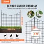 VEVOR garden fence protecting garden from dogs, rabbits, and squirrels with 2.51-inch grid panels.