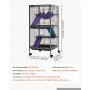 VEVOR Metal Small Animal Cage 113 cm 4-Tier Rolling Ferret Cage On Wheels, 13.97 mm Wire Spacing Large Cages with Hammock, Ramps, Tray & Doors for Ferret, Chinchilla, Sugar Glider, Guinea Pig, Rabbit