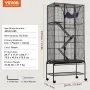 VEVOR 69" Rolling Metal Ferret Cage, Large 4-Tier Critter Nation Cage, Small Animal Cage with Ramps & Tray, Easy to Set up for Pet Rats, Hamster, Guinea Pig, Chinchilla, Squirrel, Hedgehogs, Bunny