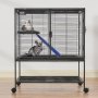 VEVOR 920 mm Rolling Metal Ferret Cage, Large 2-Tier Critter Nation Cage, Small Animal Cage with Ramps & Tray, Easy to Set up for Pet Rats, Hamster, Guinea Pig, Chinchilla, Squirrel, Hedgehogs, Bunny