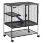 VEVOR 920 mm Rolling Metal Ferret Cage, Large 2-Tier Critter Nation Cage, Small Animal Cage with Ramps & Tray, Easy to Set up for Pet Rats, Hamster, Guinea Pig, Chinchilla, Squirrel, Hedgehogs, Bunny