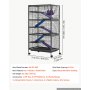 VEVOR Metal Small Animal Cage 149 cm 6-Tier Rolling Ferret Cage On Wheels, 13.97 mm Wire Spacing Large Cages with Hammock, Ramps, Tray & Doors for Ferret, Chinchilla, Sugar Glider, Guinea Pig, Rabbit