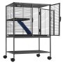 VEVOR 865 mm Rolling Metal Ferret Cage, Large 2-Tier Critter Nation Cage, Small Animal Cage with Ramps & Tray, Easy to Set up for Pet Rats, Hamster, Guinea Pig, Chinchilla, Squirrel, Hedgehogs, Bunny