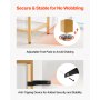 VEVOR 3-Tier Glass Console Table Rectangle Sofa Side Table with Anti-Tip Golden