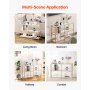 VEVOR 3-Tier Glass Console Table Rectangle Sofa Side Table with Anti-Tip Golden