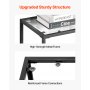 VEVOR 3-Tier Glass Console Table Rectangle Sofa Side Table with Anti-Tip Black