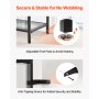 VEVOR 3-Tier Glass Console Table Rectangle Sofa Side Table with Anti-Tip Black