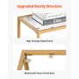 VEVOR 2-Tier Glass Console Table Rectangle Sofa Side Table with Anti-Tip Golden