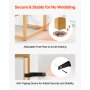 VEVOR 2-Tier Glass Console Table Rectangle Sofa Side Table with Anti-Tip Golden