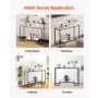 VEVOR 2-Tier Glass Console Table Rectangle Sofa Side Table with Anti-Tip Black