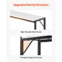 VEVOR Marble Console Table, Modern Narrow Long Console Table with Power Outlet, Thin Sofa Side Table with Iron Tubes, Anti-Tip Device and Triangular Support for Living Room, Hallway, Entryway, Foyer
