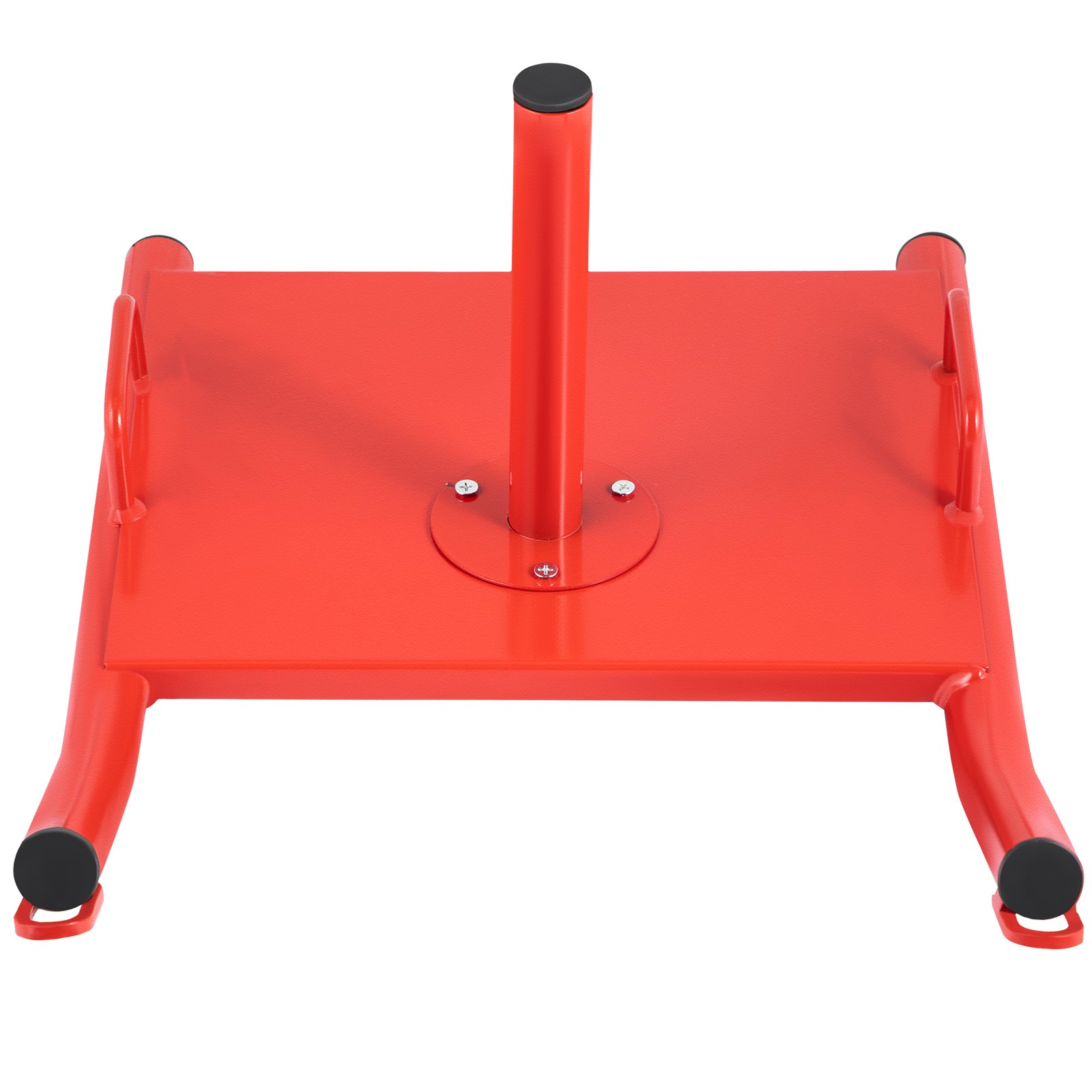 red VEVOR weight sled with a central post and side handles for fitness training.