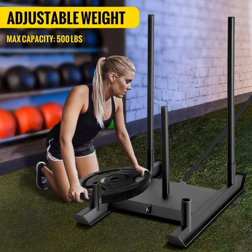 VEVOR Weight Sled Pull Power Sled Workout Harness Tire Pulling Sled Football Workout Equipment Weight Drag Sled Strap Resistance Training Speed Agility Training Kits