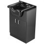VEVOR Shampoo Bowl with Cabinet Fits 686-813 mm Chair Backwash Sink Station, for Salon Barber Hairstylists & Home Use, Spa Salon Beauty Equipment with Faucet, Drain Hose, Showerhead, Hair Trap, Black