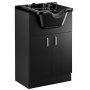 VEVOR Shampoo Bowl with Cabinet Fits 686-813 mm Chair Backwash Sink Station, for Salon Barber Hairstylists & Home Use, Spa Salon Beauty Equipment with Faucet, Drain Hose, Showerhead, Hair Trap, Black
