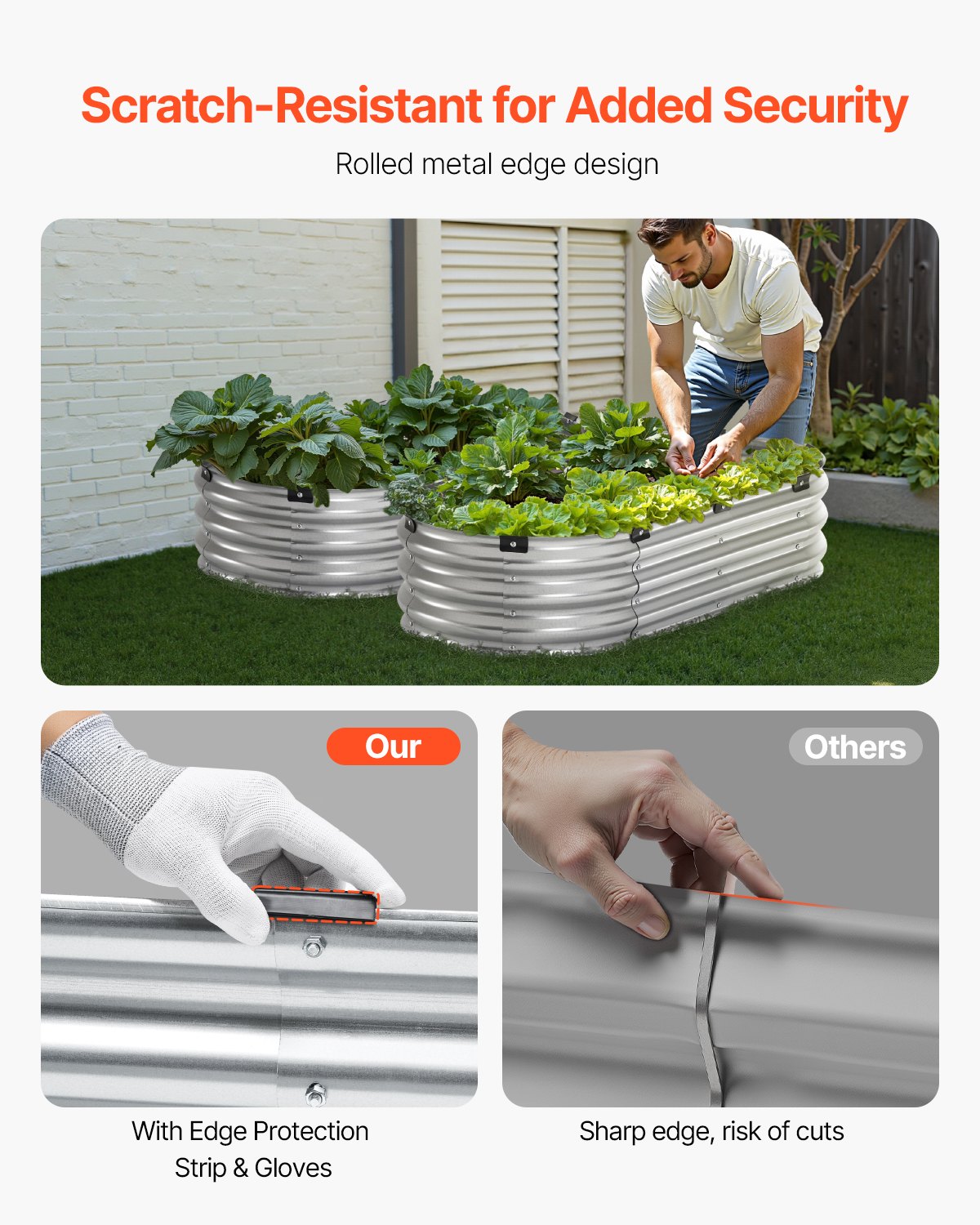 Metal Raised Garden Bed 4x2x1 ft Outdoor Galvanized Planter Box Silver Metal Raised Garden Bed 4x2x1 ft Outdoor Galvanized Planter Box Silver