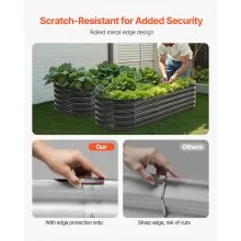 VEVOR Metal Raised Garden Bed 6.53x1.96x1.4 ft Galvanized Planter Box Dark Gray