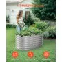 VEVOR Metal Raised Garden Bed, 4 x 2 x 2 ft Outdoor Galvanized Planter Box, with Open Bottom, Large Oval Planter Raised Bed for Gardening Vegetables, Flowers, Herbs, and Succulent Plants, Silver