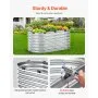 VEVOR Metal Raised Garden Bed, 4 x 2 x 2 ft Outdoor Galvanized Planter Box, with Open Bottom, Large Oval Planter Raised Bed for Gardening Vegetables, Flowers, Herbs, and Succulent Plants, Silver