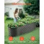 VEVOR Metal Raised Garden Bed, 8 x 2 x 2 ft Outdoor Galvanized Planter Box, with Open Bottom, Large Oval Planter Raised Bed for Gardening Vegetables, Flowers, Herbs, and Succulent Plants, Dark Gray