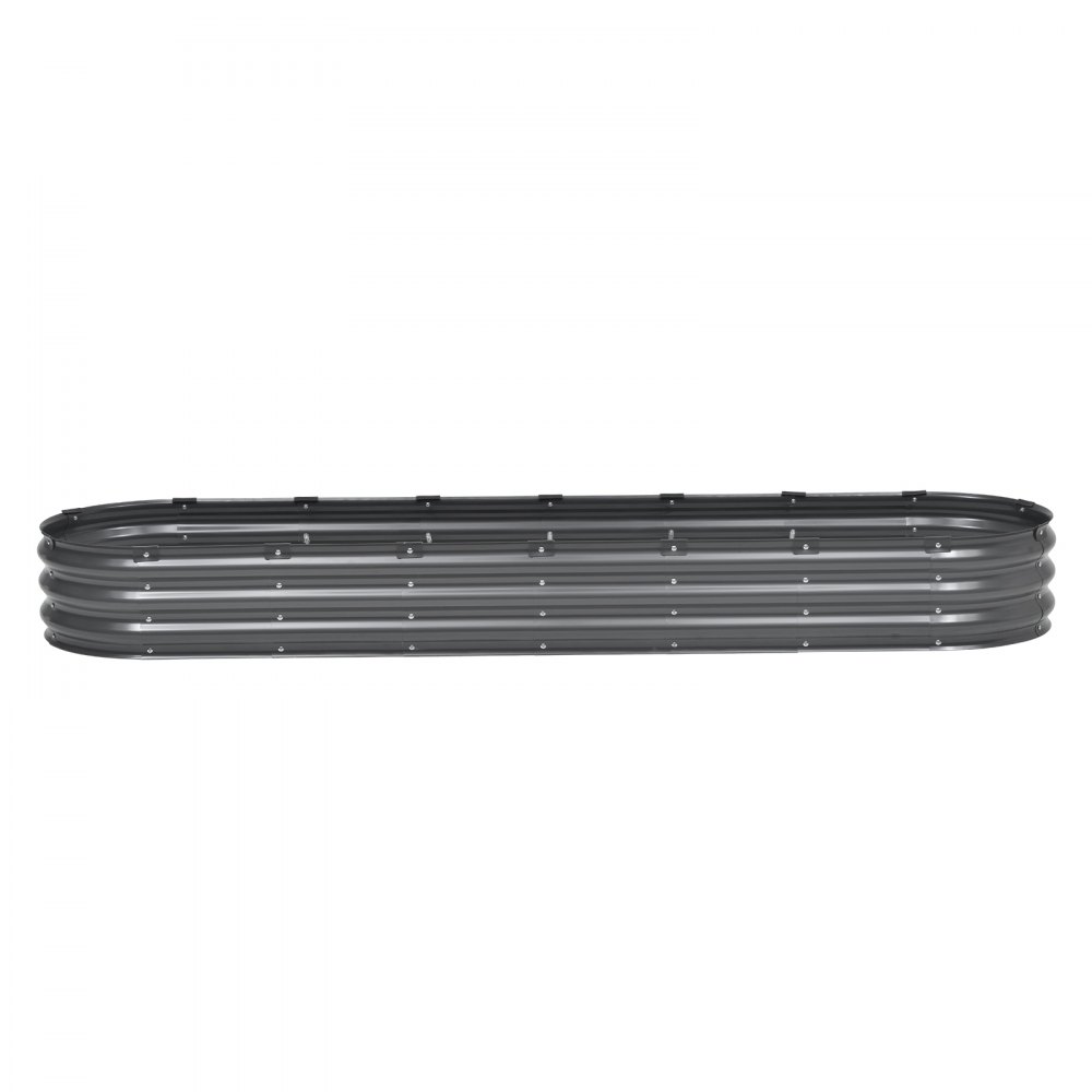 VEVOR Metal Raised Garden Bed, 2390 x 600 x 270 mm Outdoor Galvanized Planter Box, with Open Bottom, Large Oval Planter Raised Bed for Gardening Vegetables, Flowers, Herbs, and Succulent Plants, Dark Gray