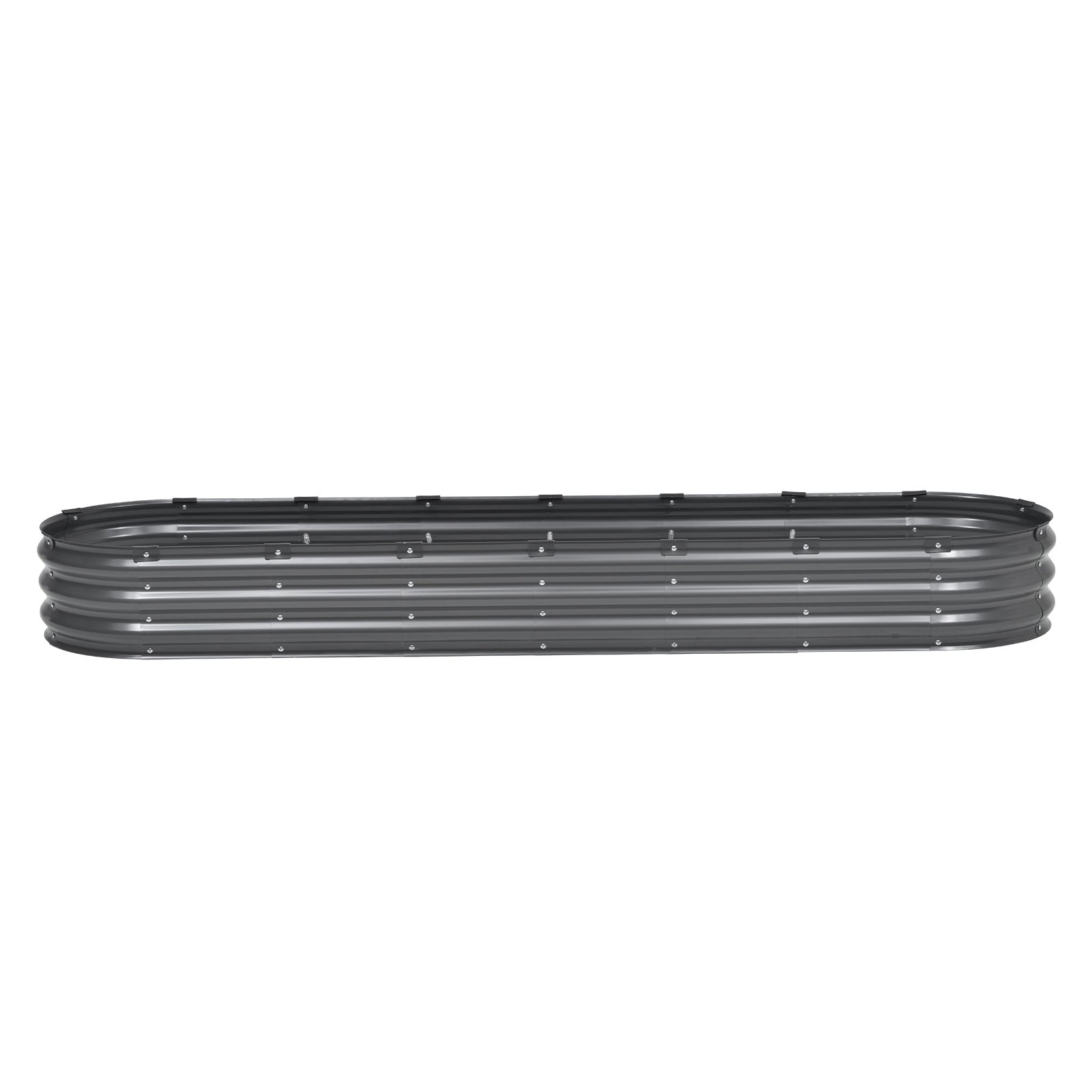 VEVOR Metal Raised Garden Bed, 2390 x 600 x 270 mm Outdoor Galvanized Planter Box, with Open Bottom, Large Oval Planter Raised Bed for Gardening Vegetables, Flowers, Herbs, and Succulent Plants, Dark Gray
