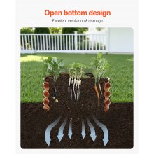 VEVOR Metal Raised Garden Bed 2x1 ft 3 Pcs Outdoor Galvanized Planter Wood Grain