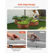 Metal Raised Garden Bed 2x1 ft 3 Pcs Outdoor Galvanized Planter Wood Grain