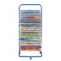 VEVOR Art Drying Rack, 25 Removable Shelves 17 x 13 x 39.4 inch Paint Drying Rack With Lockable Wheels, Carbon Steel Painting Drying Rack for Artwork in Classroom, Art Studios and Schools, Blue+White