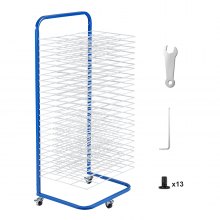 VEVOR Art Drying Rack 25 Removable Shelves Paint Drying Rack With Wheels Blue