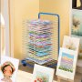 VEVOR Art Drying Rack, 25 Removable Shelves 23.75 x 17.5 x 38 inch Paint Drying Rack With Lockable Wheels, Carbon Steel Painting Drying Rack for Artwork in Classroom, Art Studios, Schools, Blue+White