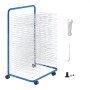 VEVOR Art Drying Rack, 25 Removable Shelves 23.75 x 17.5 x 38 inch Paint Drying Rack With Lockable Wheels, Carbon Steel Painting Drying Rack for Artwork in Classroom, Art Studios, Schools, Blue+White